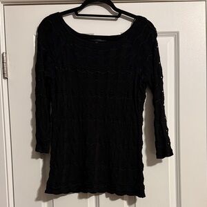 Black 3/4 Sleeve Knit Top